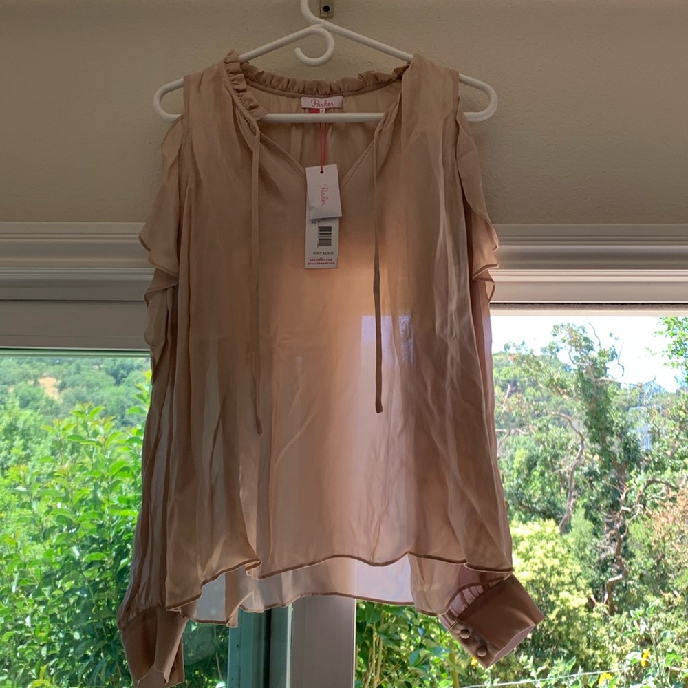 NWT PARKER SIZE M SHEER PINK TOP